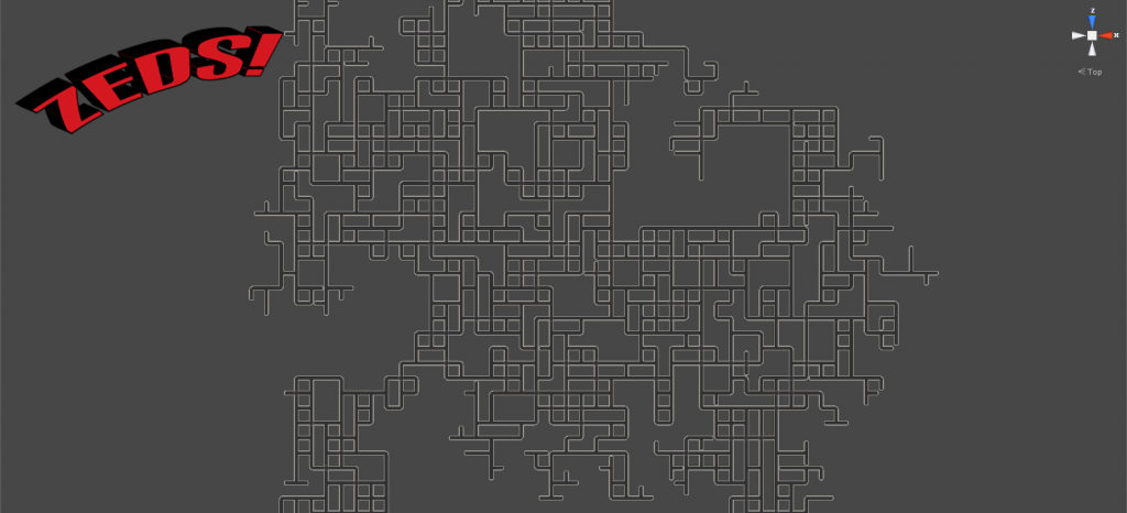 A top down look at streets generated procedurally.