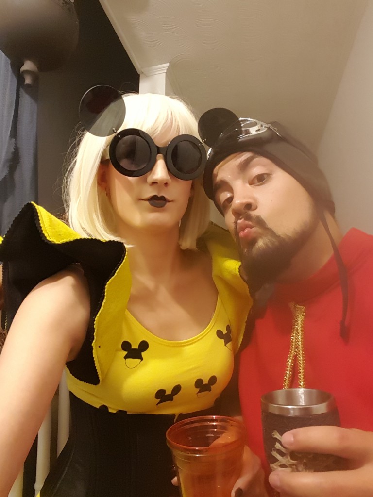 My girlfriend and I. Without whom I would not have been able to pull this party off. She went as Lady Gaga.
